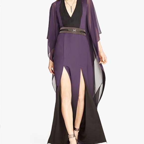 NWT Halston Heritage Front Slit Ombré Gown - Picture 2 of 8